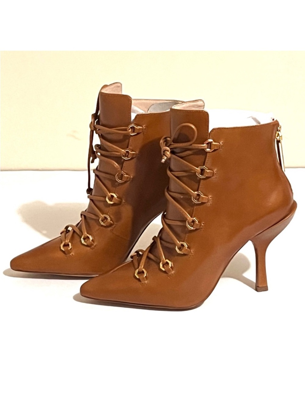 Louise Et Cie Tan Leather Boots Size 5.5 New